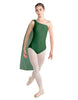Solid Lycra One Shoulder Leotard with Chiffon Sash