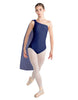 Solid Lycra One Shoulder Leotard with Chiffon Sash