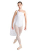 Solid Lycra One Shoulder Leotard with Chiffon Sash