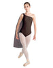 Solid Lycra One Shoulder Leotard with Chiffon Sash