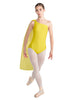 Solid Lycra One Shoulder Leotard with Chiffon Sash