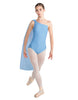 Solid Lycra One Shoulder Leotard with Chiffon Sash
