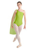 Solid Lycra One Shoulder Leotard with Chiffon Sash