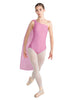 Solid Lycra One Shoulder Leotard with Chiffon Sash