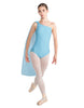 Solid Lycra One Shoulder Leotard with Chiffon Sash