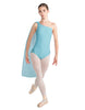 Solid Lycra One Shoulder Leotard with Chiffon Sash