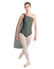 Solid Lycra One Shoulder Leotard with Chiffon Sash
