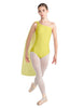 Solid Lycra One Shoulder Leotard with Chiffon Sash