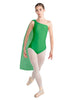 Solid Lycra One Shoulder Leotard with Chiffon Sash