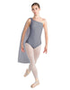 Solid Lycra One Shoulder Leotard with Chiffon Sash