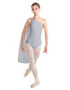 Solid Lycra One Shoulder Leotard with Chiffon Sash
