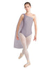 Solid Lycra One Shoulder Leotard with Chiffon Sash