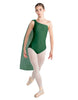 Solid Lycra One Shoulder Leotard with Chiffon Sash
