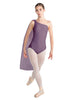 Solid Lycra One Shoulder Leotard with Chiffon Sash