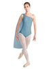 Solid Lycra One Shoulder Leotard with Chiffon Sash