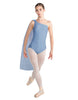 Solid Lycra One Shoulder Leotard with Chiffon Sash