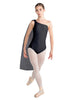 Solid Lycra One Shoulder Leotard with Chiffon Sash
