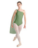 Solid Lycra One Shoulder Leotard with Chiffon Sash