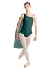 Solid Lycra One Shoulder Leotard with Chiffon Sash