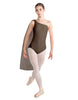 Solid Lycra One Shoulder Leotard with Chiffon Sash