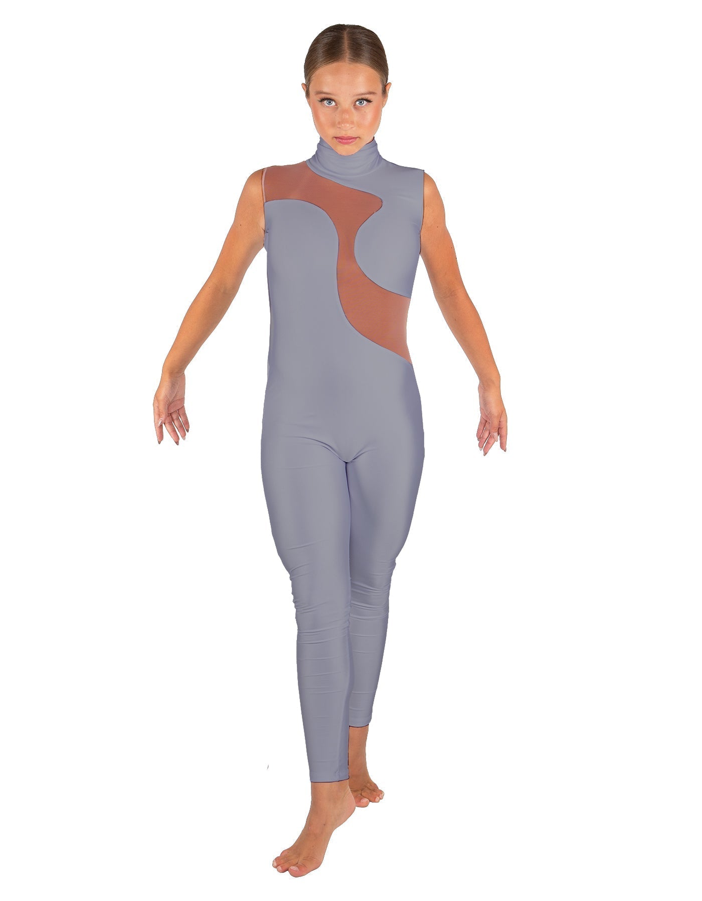 Solid Lycra Shadows Sleeveless TNeck Unitard