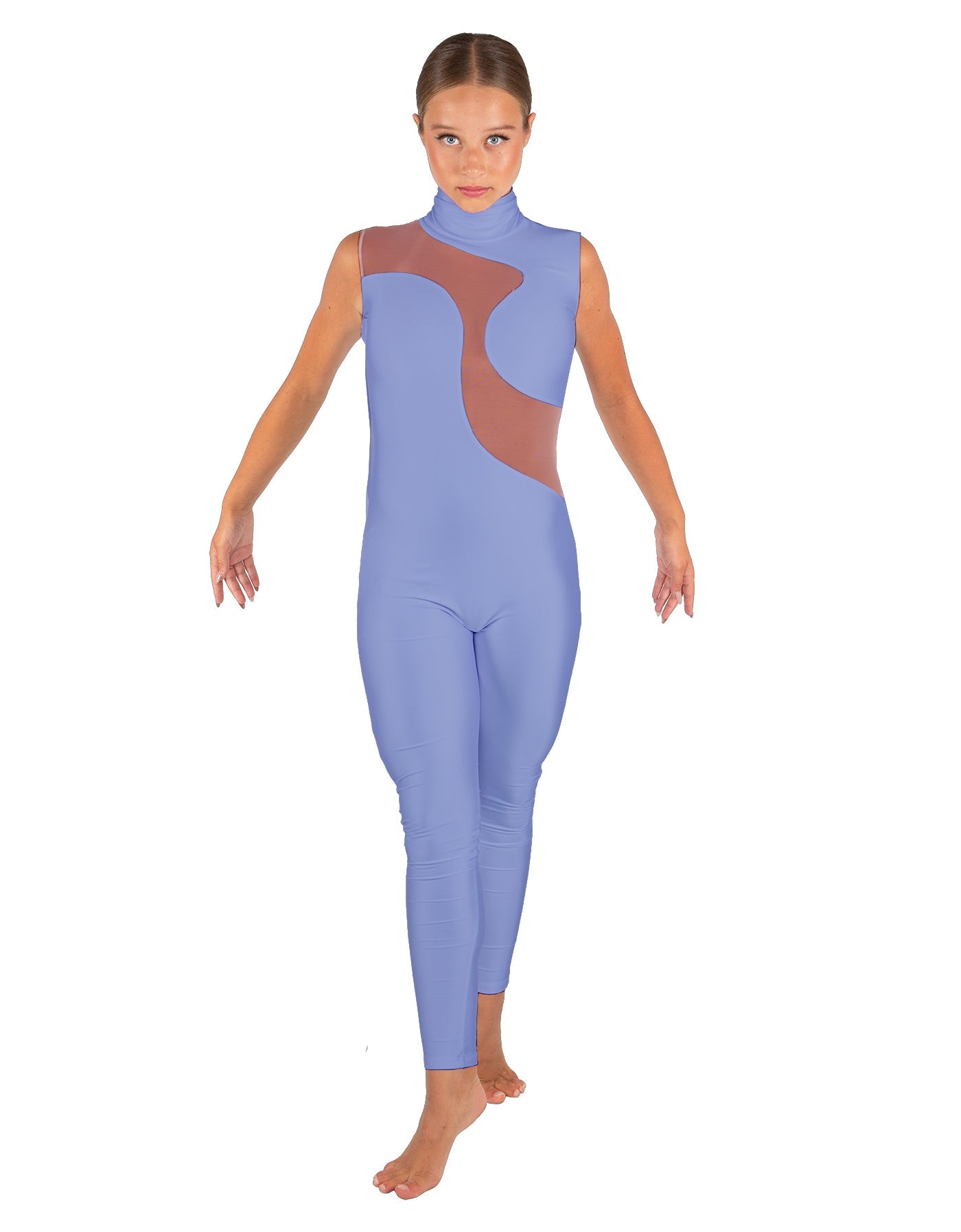 Solid Lycra Shadows Sleeveless TNeck Unitard