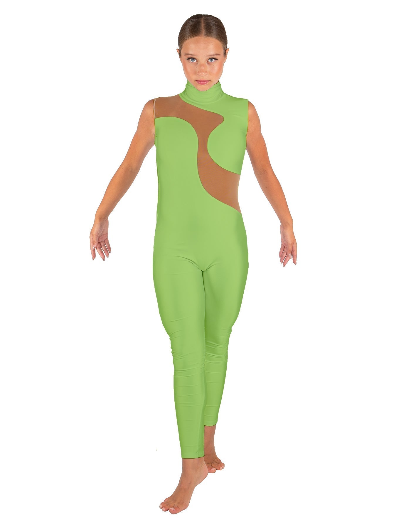 Solid Lycra Shadows Sleeveless TNeck Unitard