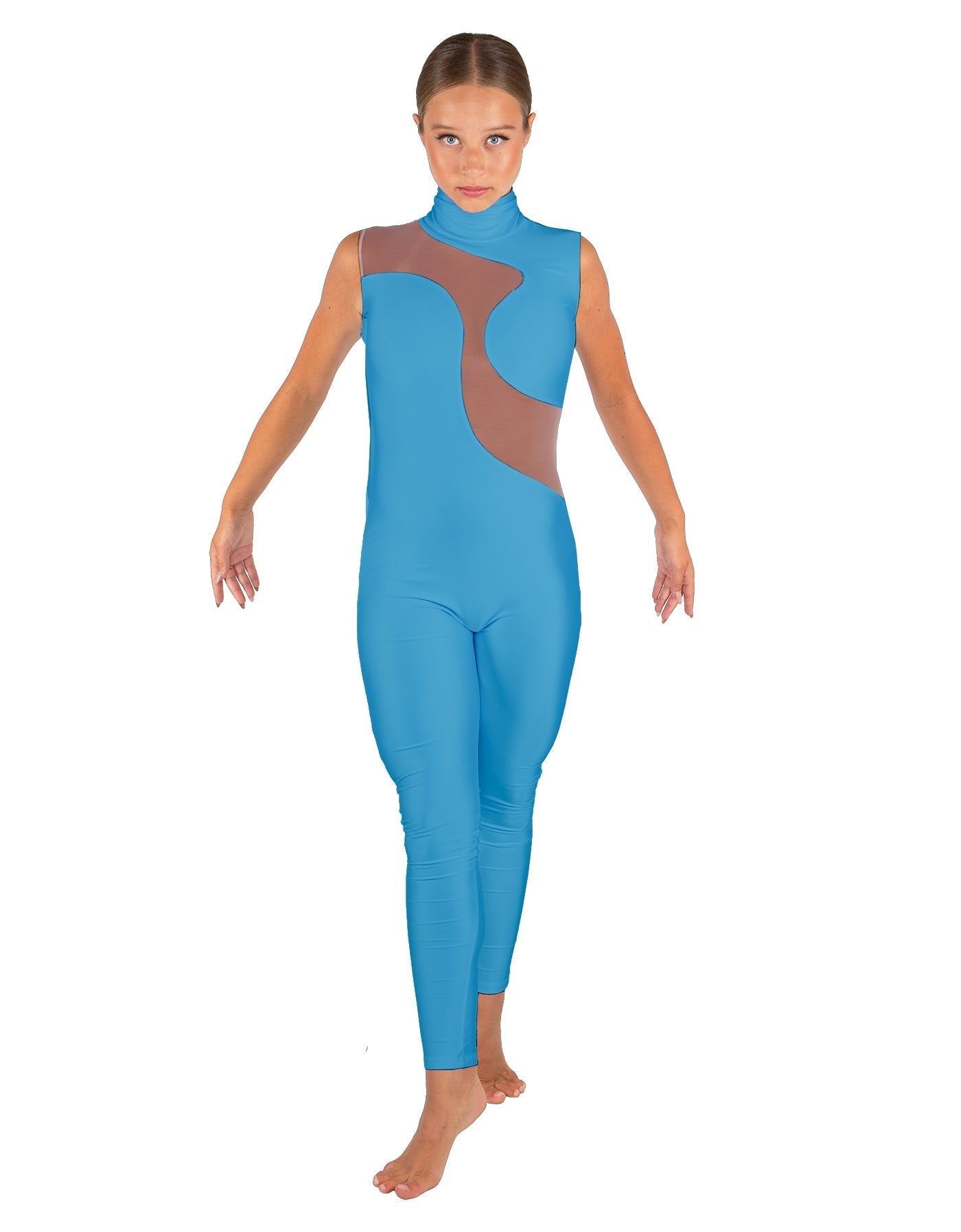 Solid Lycra Shadows Sleeveless TNeck Unitard