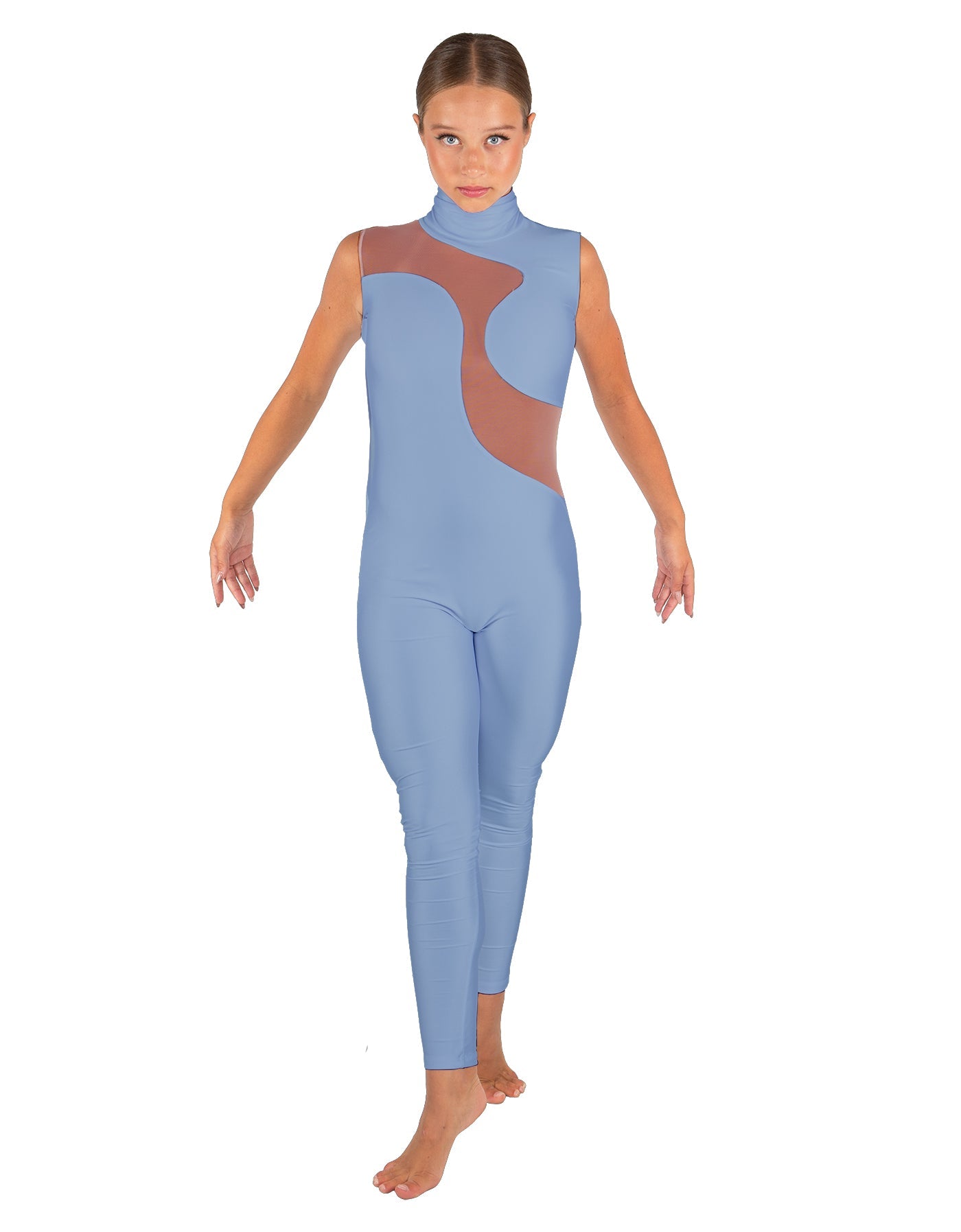 Solid Lycra Shadows Sleeveless TNeck Unitard