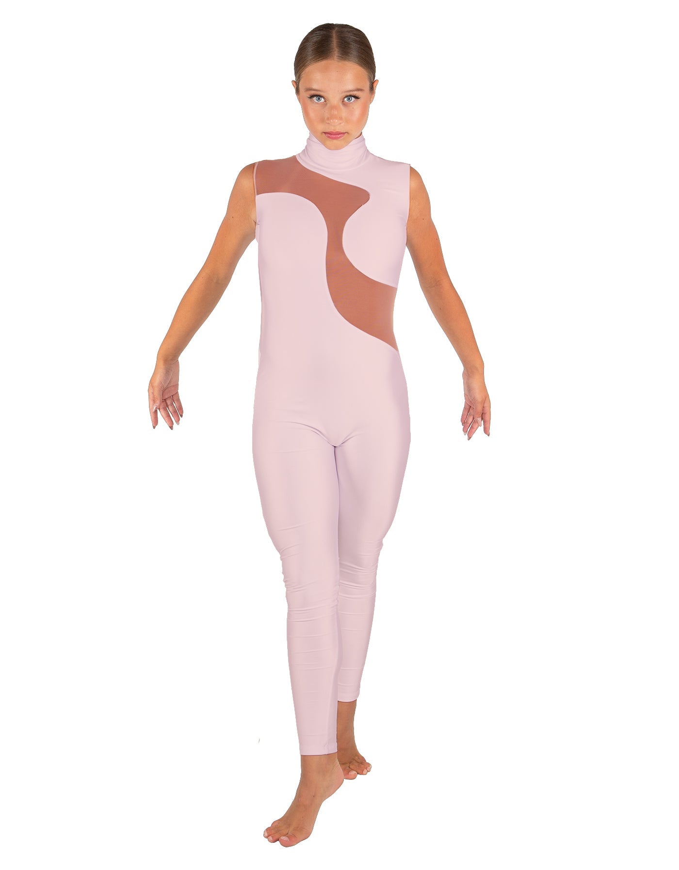 Solid Lycra Shadows Sleeveless TNeck Unitard