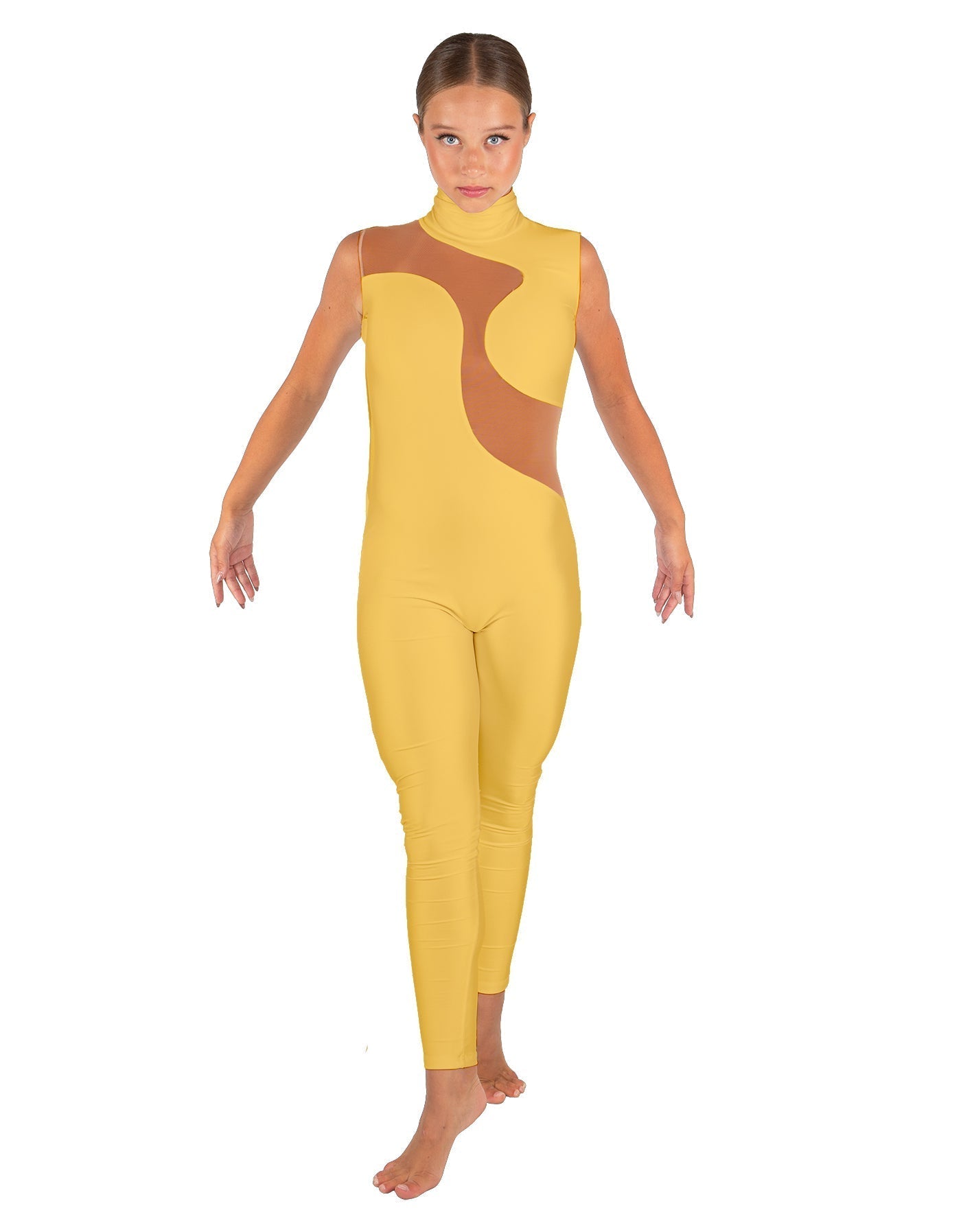 Solid Lycra Shadows Sleeveless TNeck Unitard