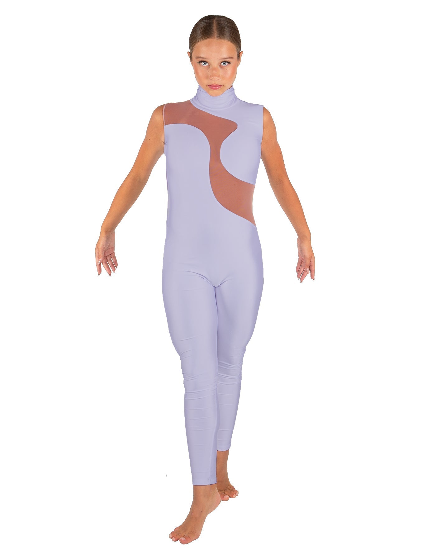 Solid Lycra Shadows Sleeveless TNeck Unitard