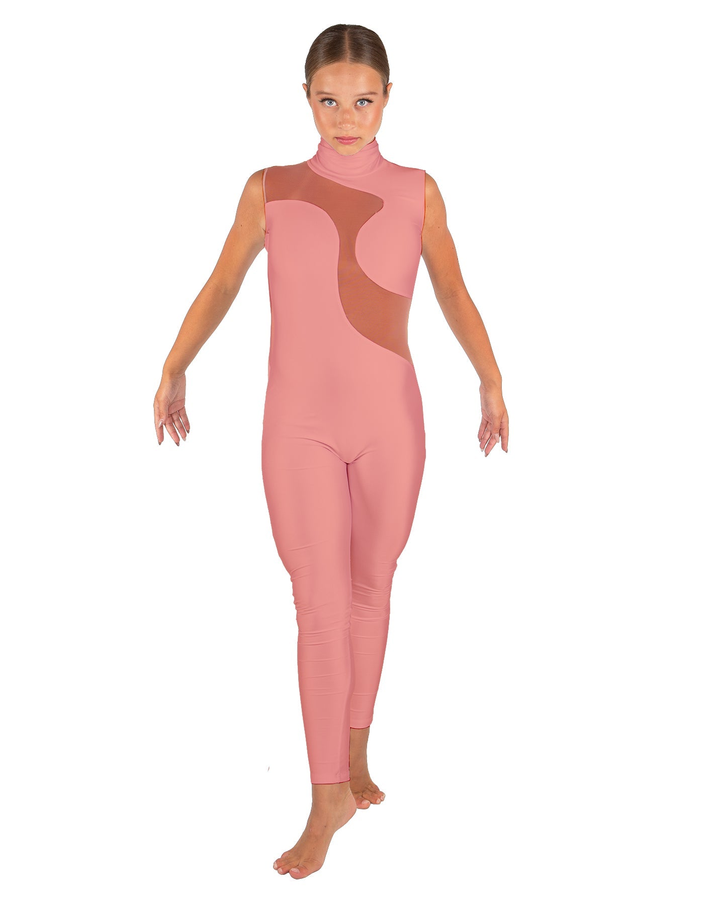 Solid Lycra Shadows Sleeveless TNeck Unitard
