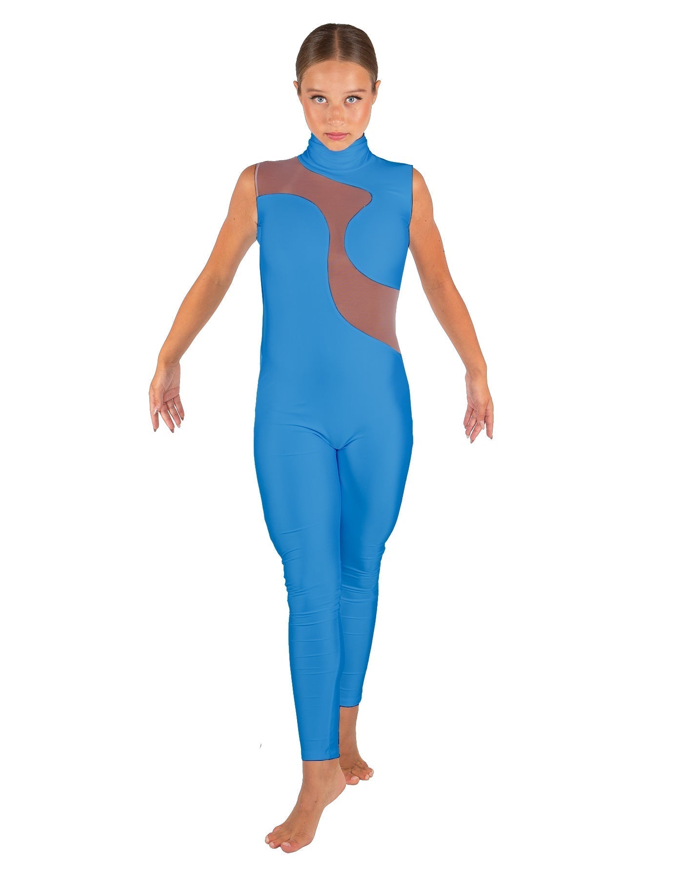 Solid Lycra Shadows Sleeveless TNeck Unitard