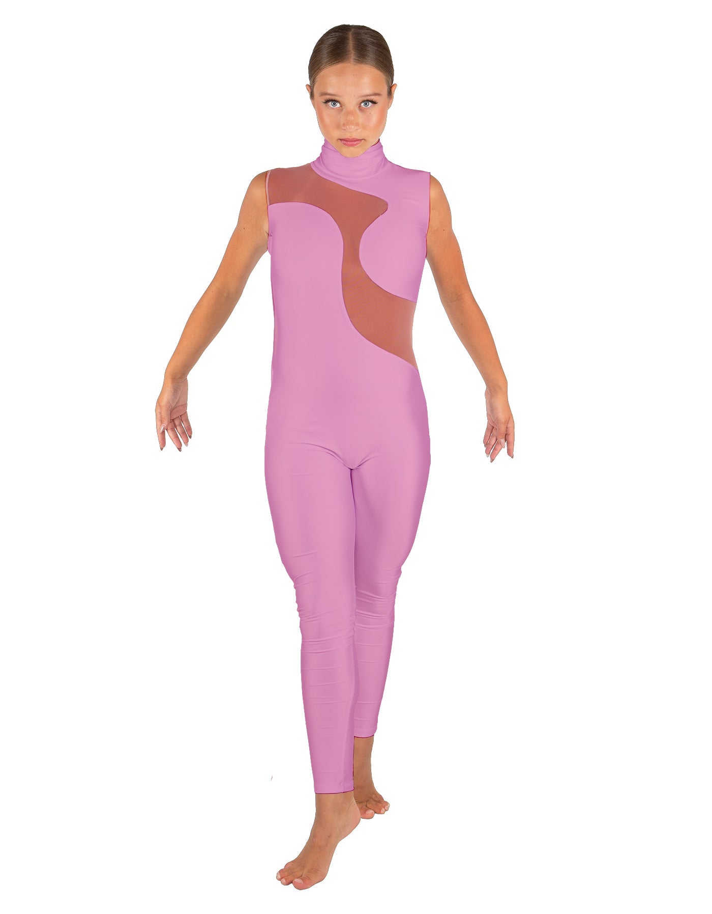 Solid Lycra Shadows Sleeveless TNeck Unitard
