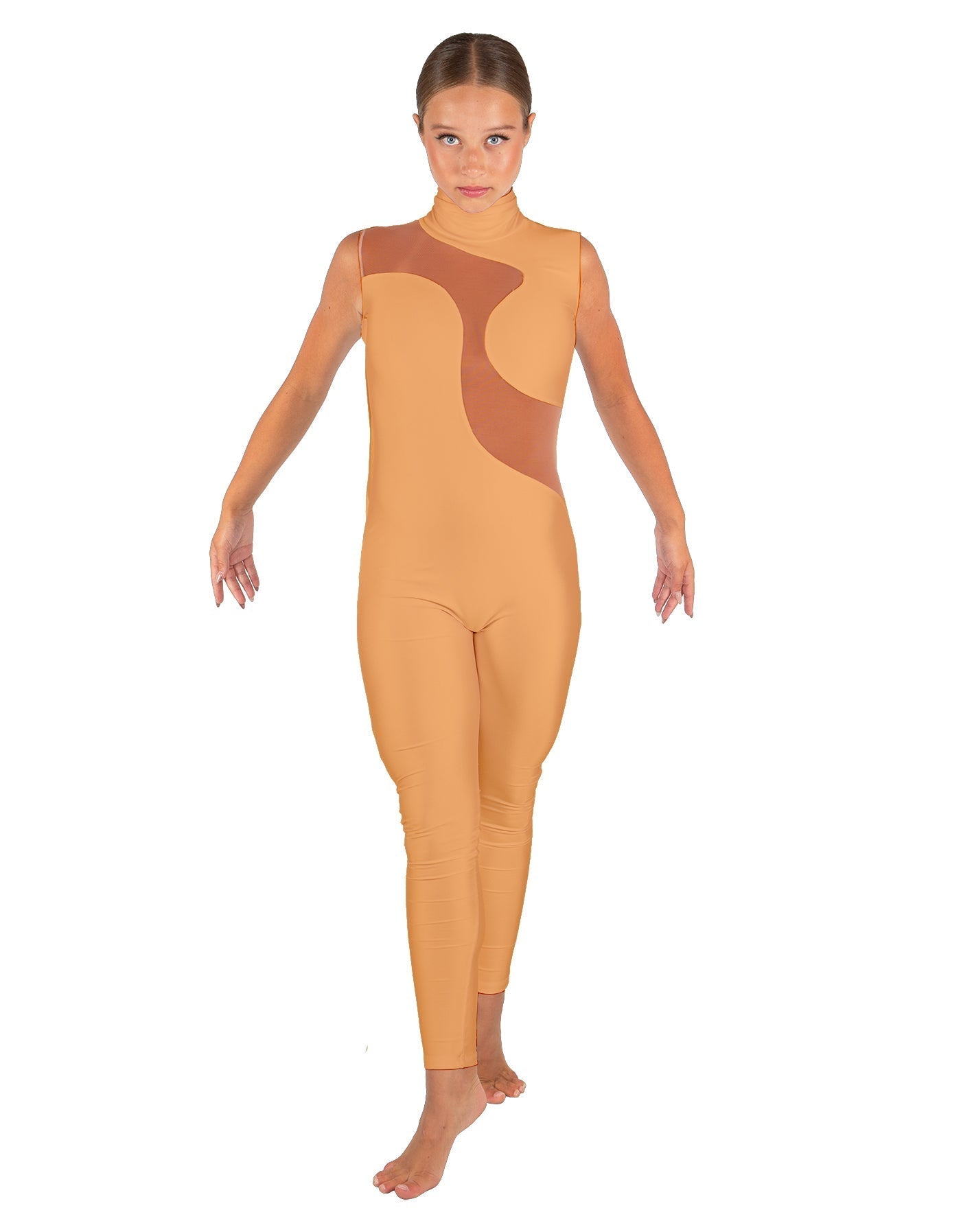 Solid Lycra Shadows Sleeveless TNeck Unitard