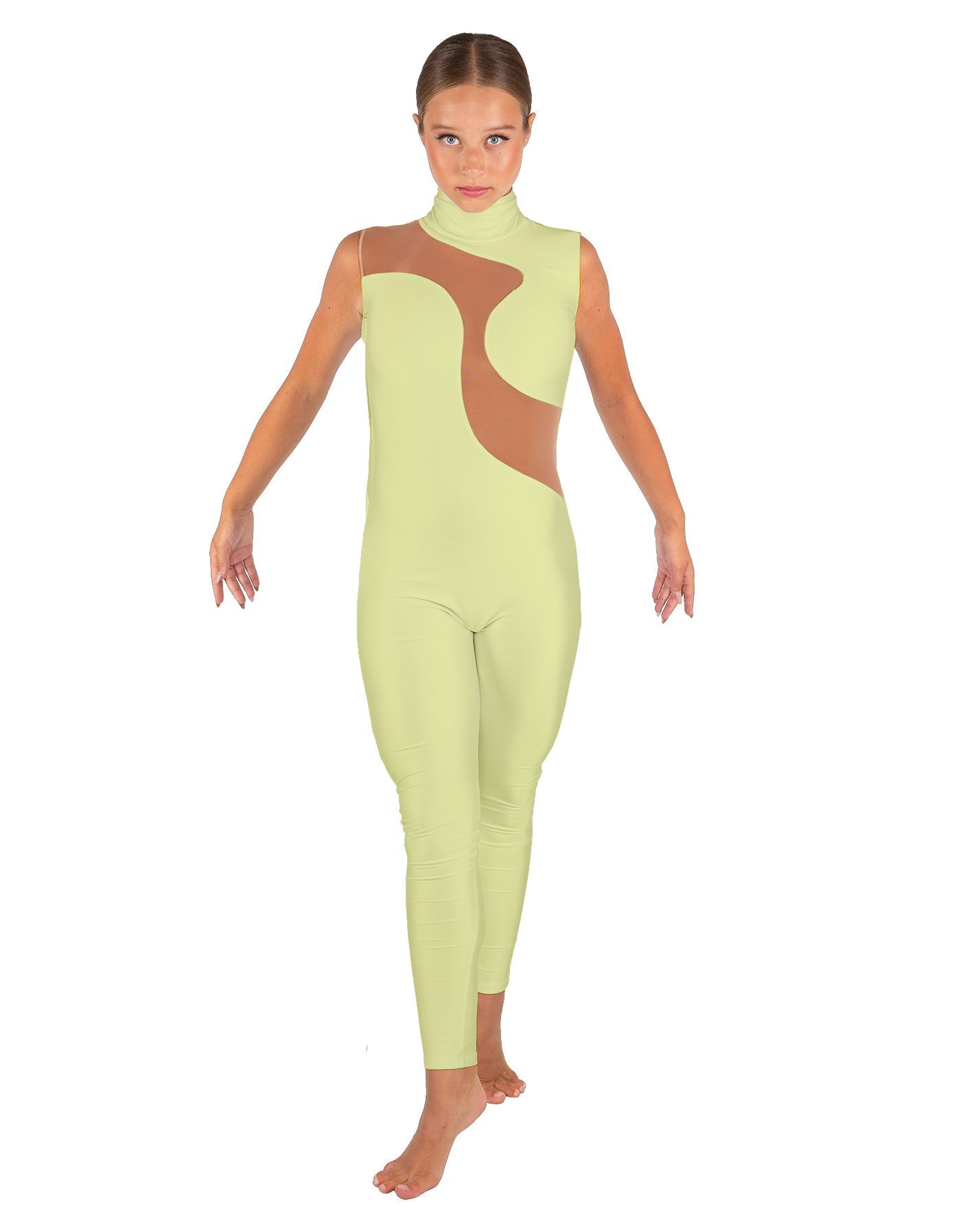 Solid Lycra Shadows Sleeveless TNeck Unitard