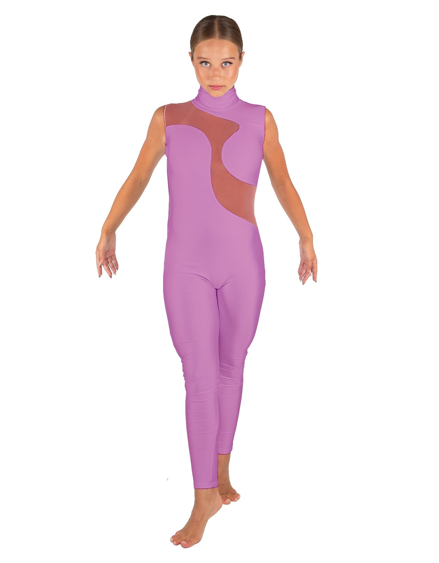 Solid Lycra Shadows Sleeveless TNeck Unitard
