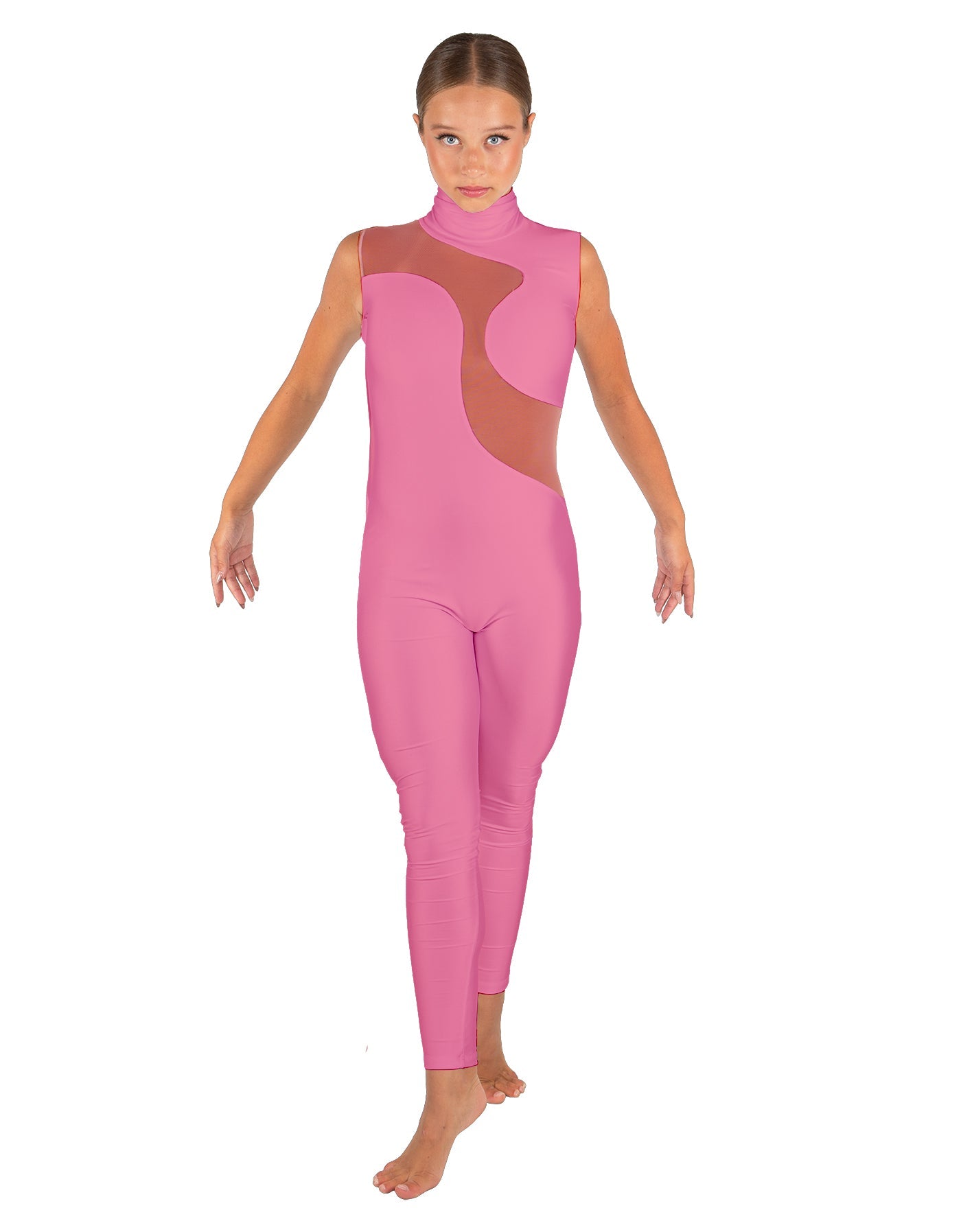 Solid Lycra Shadows Sleeveless TNeck Unitard