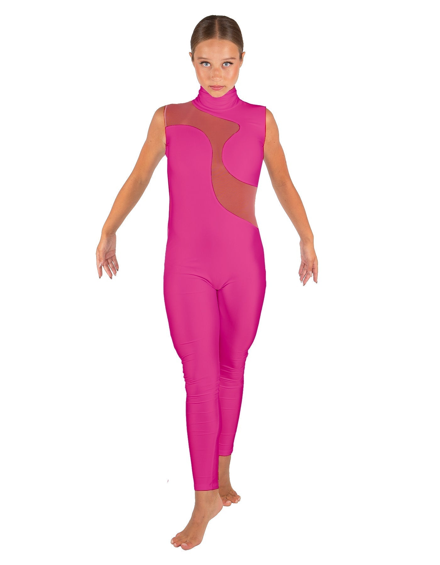 Solid Lycra Shadows Sleeveless TNeck Unitard