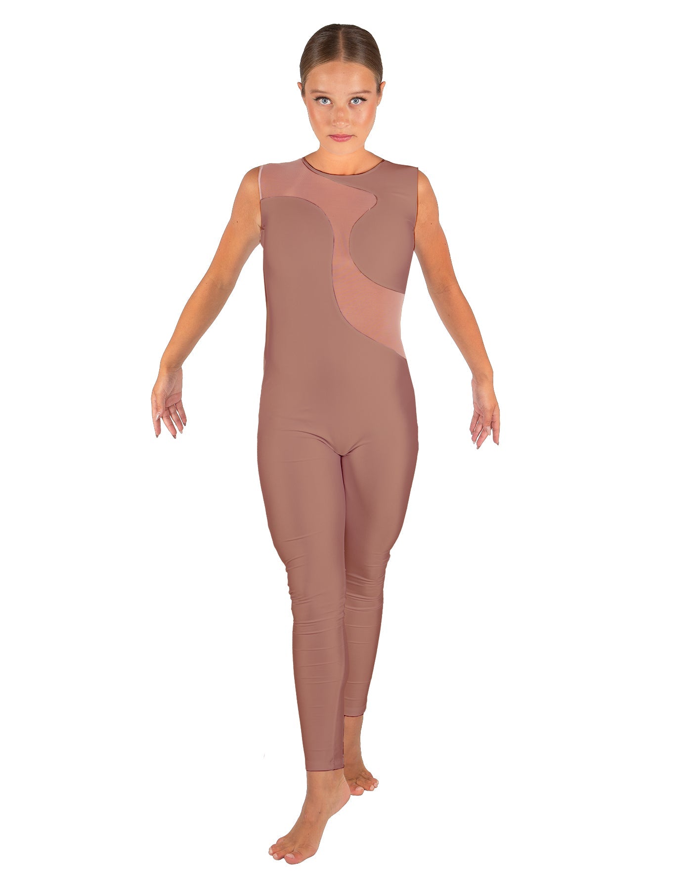 Solid Lycra Shadows Sleeveless Unitard