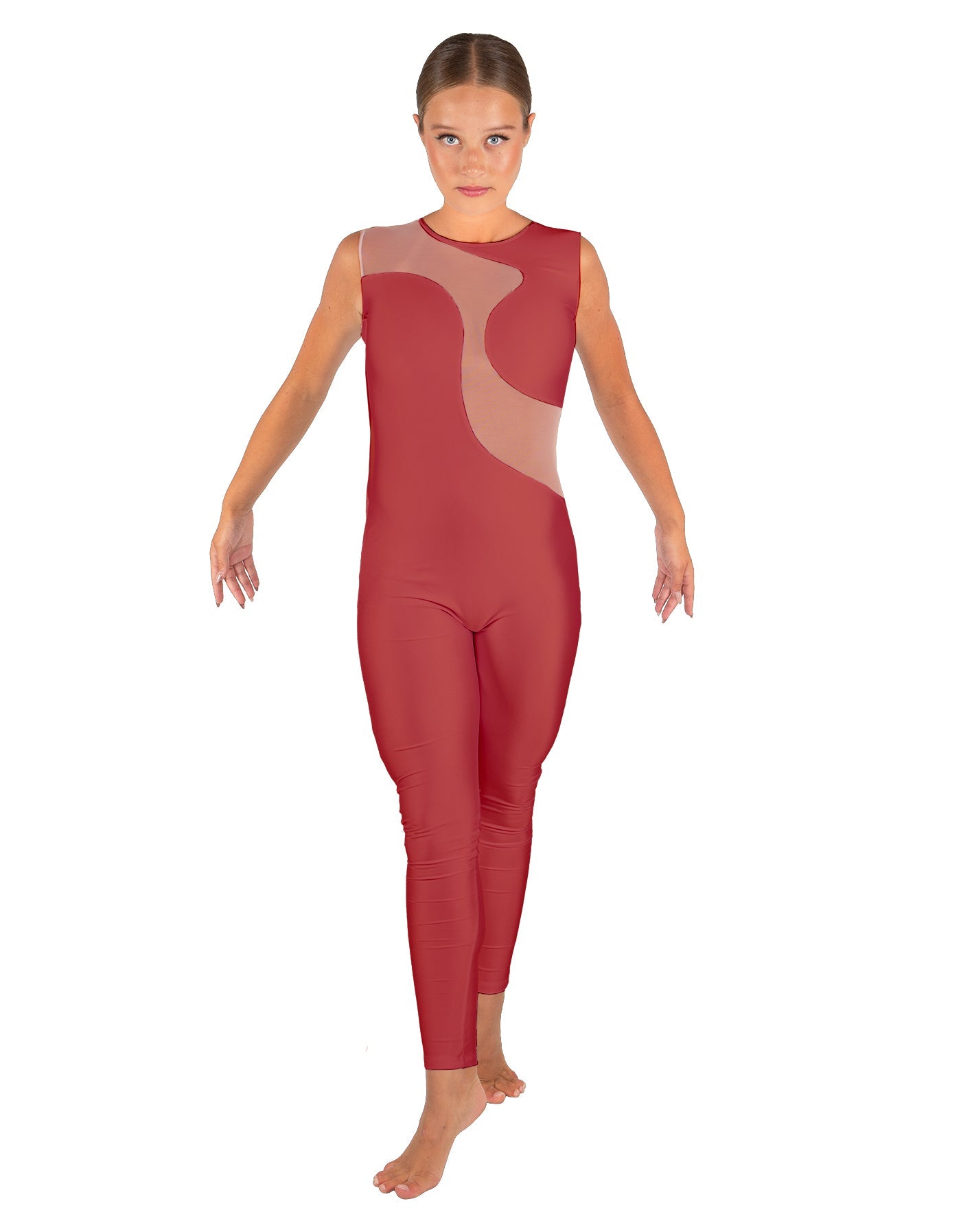 Solid Lycra Shadows Sleeveless Unitard