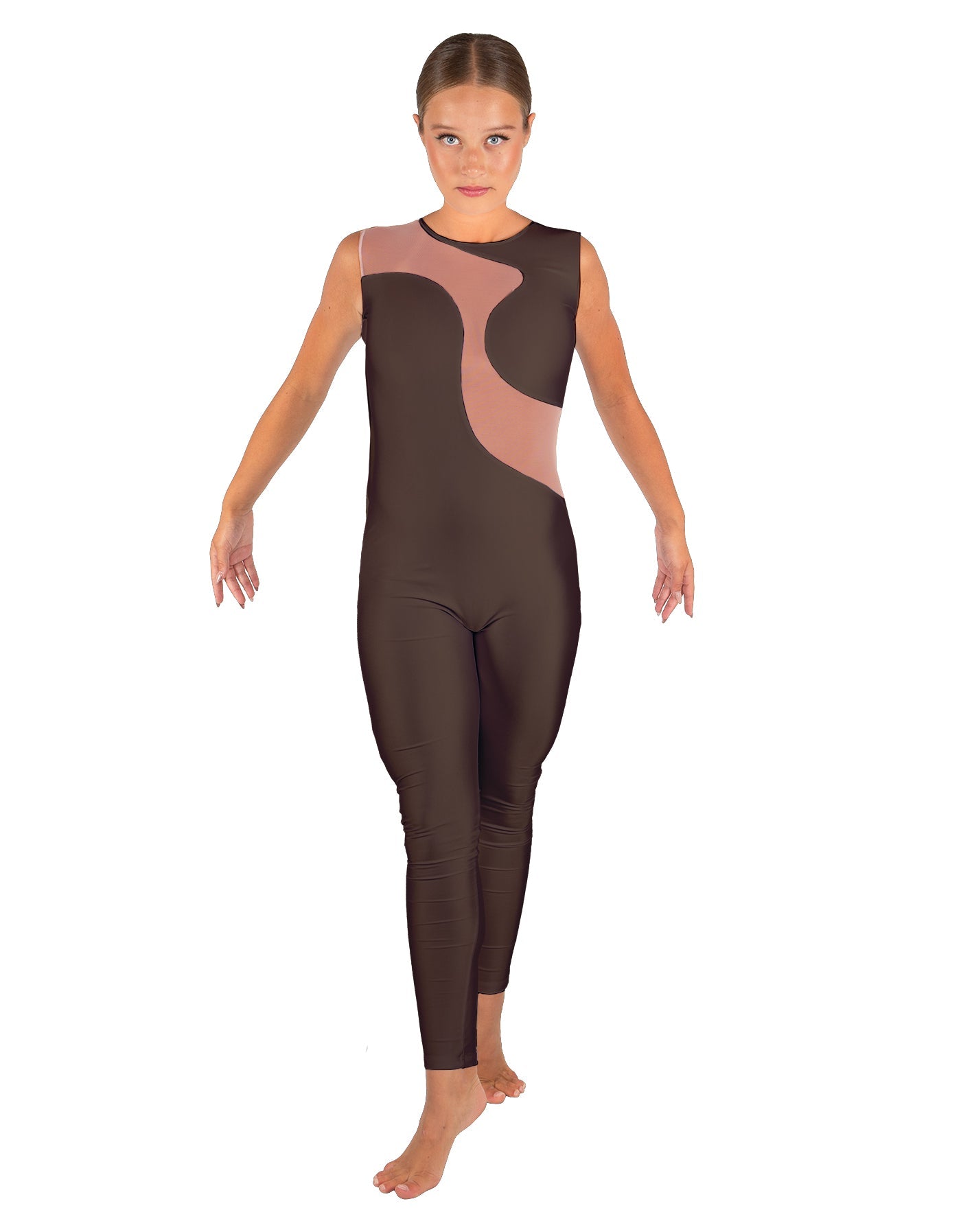 Solid Lycra Shadows Sleeveless Unitard