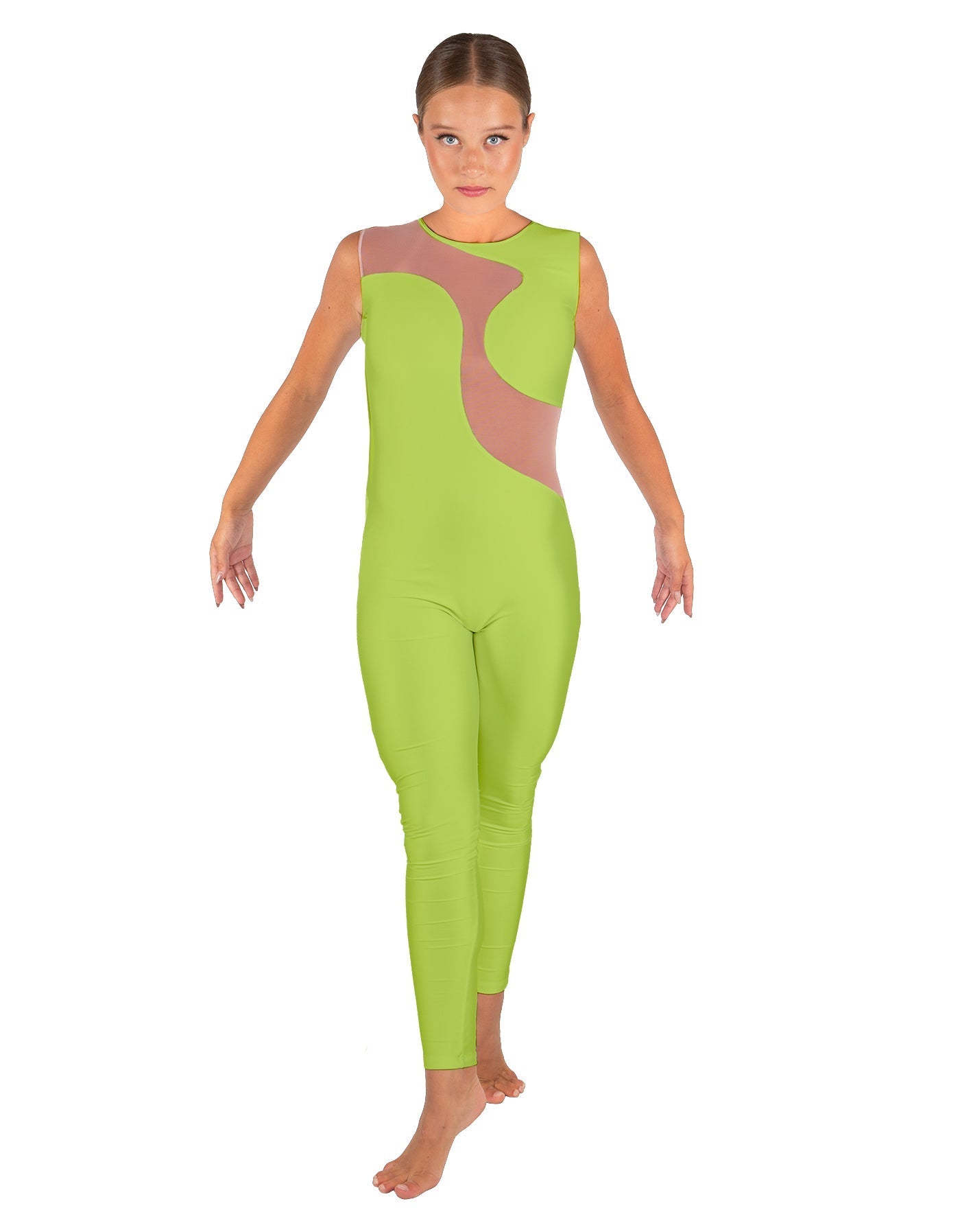 Solid Lycra Shadows Sleeveless Unitard