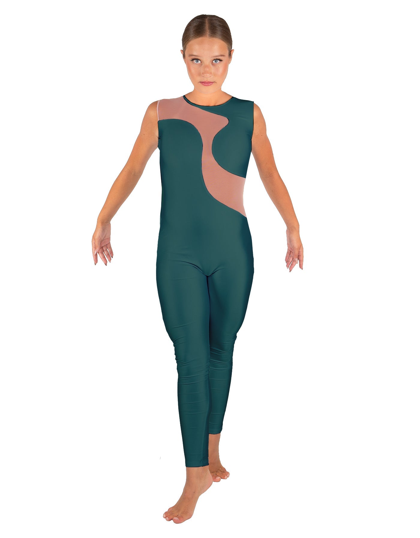 Solid Lycra Shadows Sleeveless Unitard