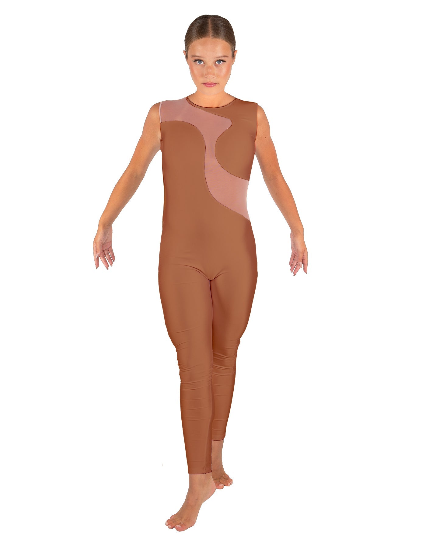 Solid Lycra Shadows Sleeveless Unitard