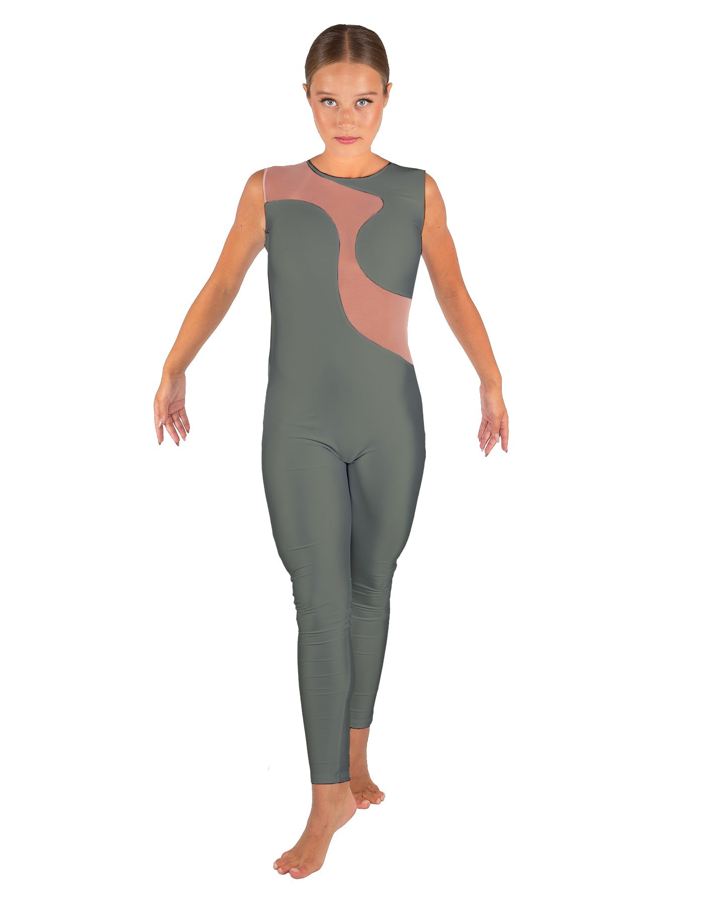 Solid Lycra Shadows Sleeveless Unitard