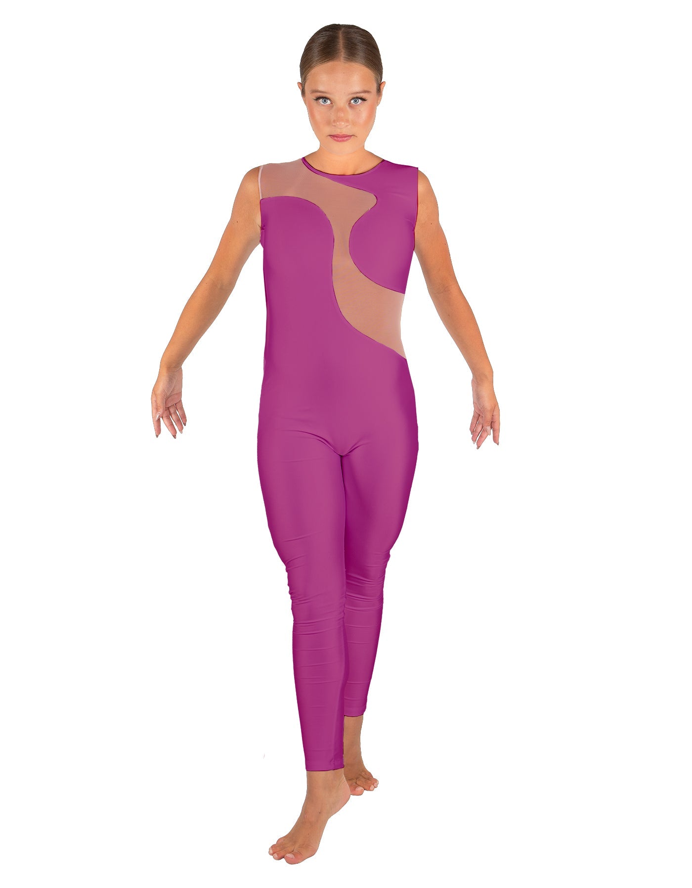 Solid Lycra Shadows Sleeveless Unitard