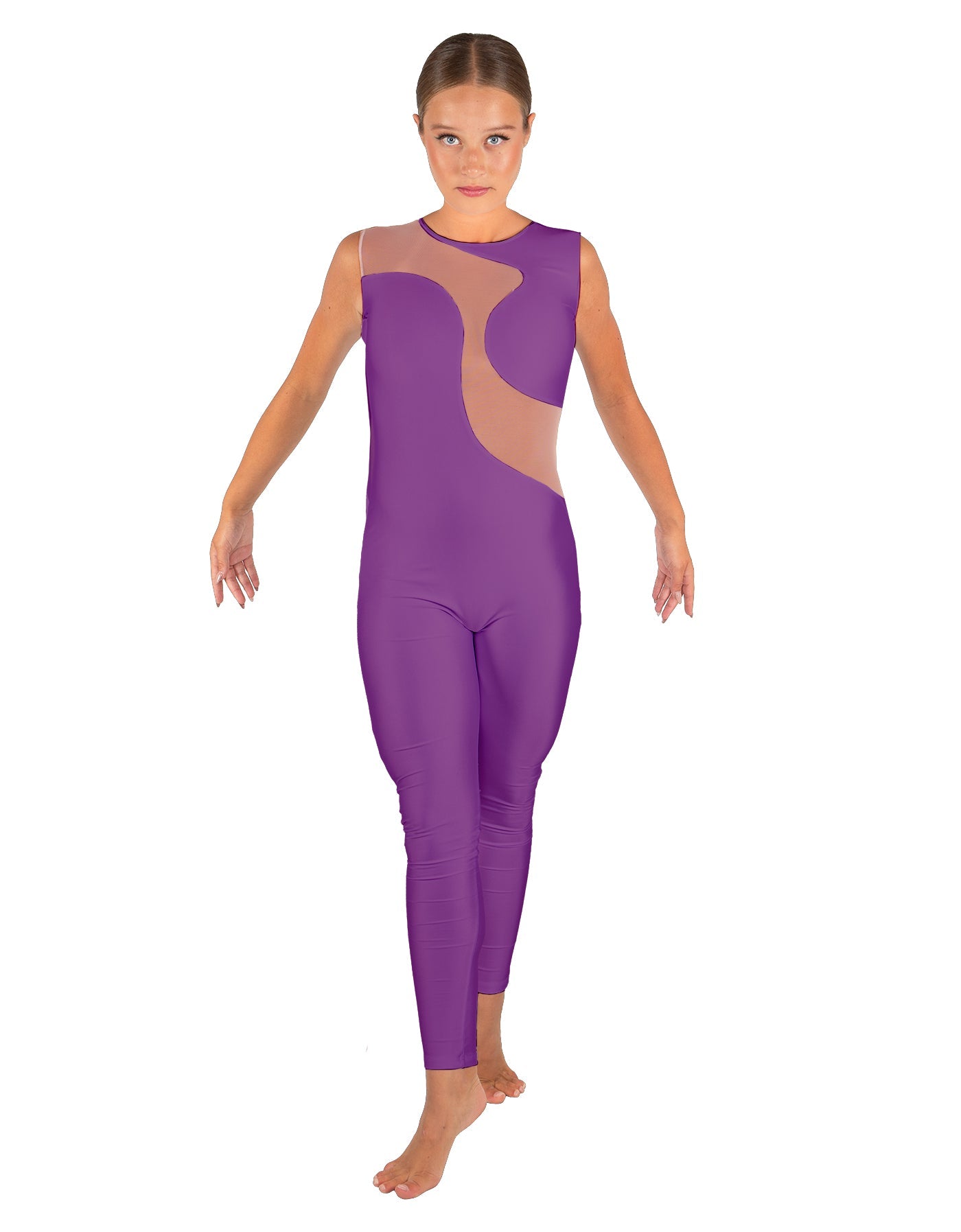 Solid Lycra Shadows Sleeveless Unitard