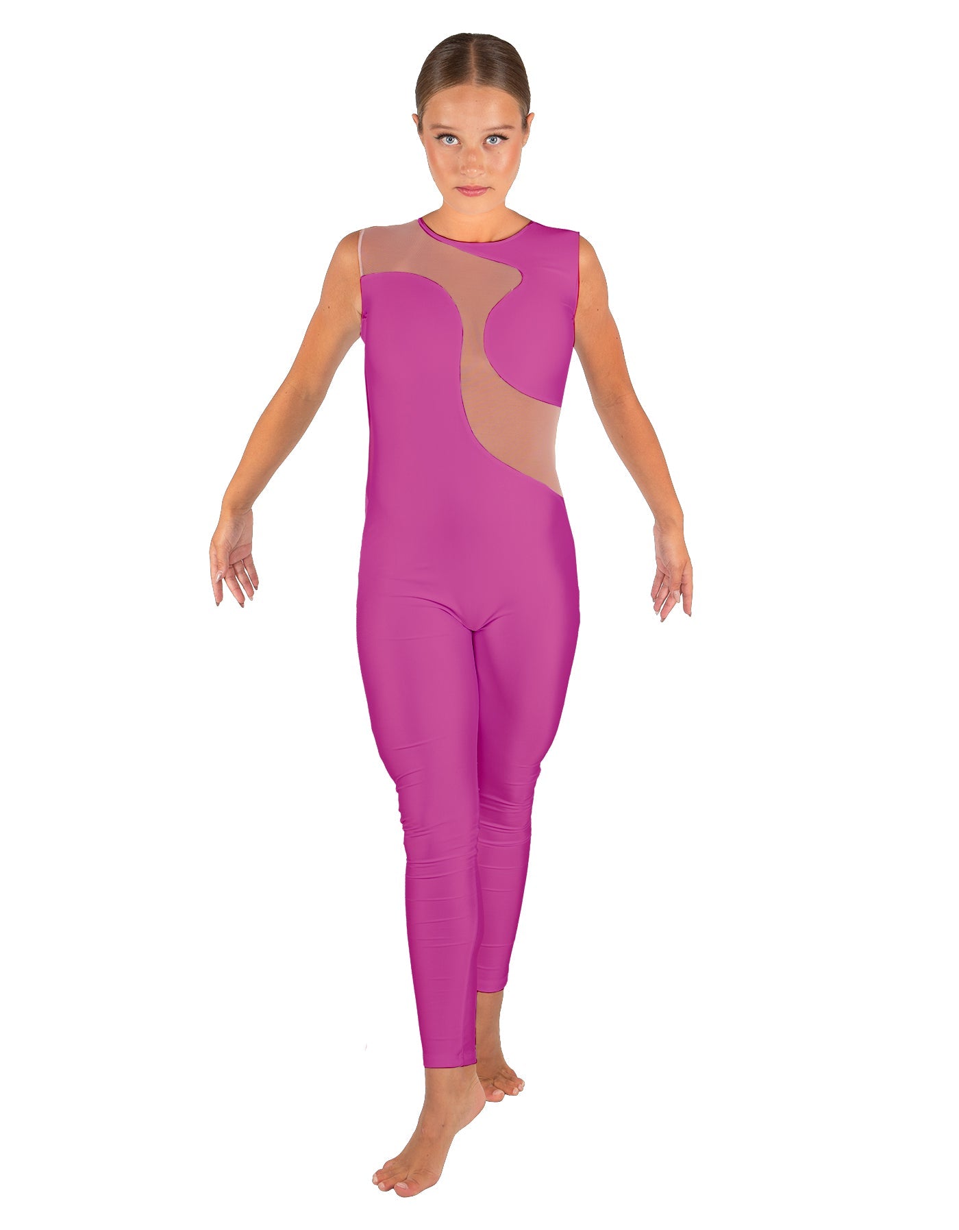 Solid Lycra Shadows Sleeveless Unitard